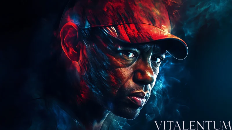 Hyperreal chromatic portrait with bifurcated thermal lighting.