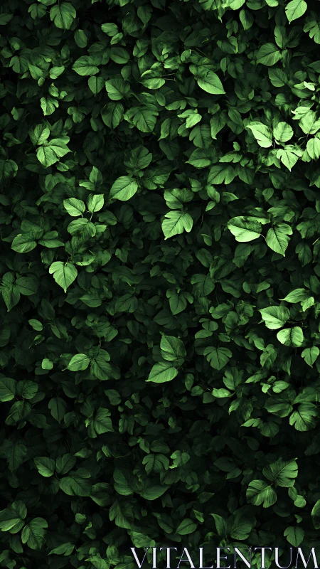 Leafy green wall invites a calm, immersive nature moment