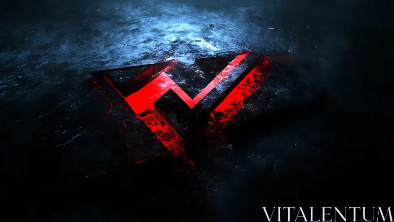 Crimson shard logo burning through midnight frost.