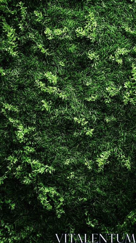 Dense green ground cover vegetation forms an even surface