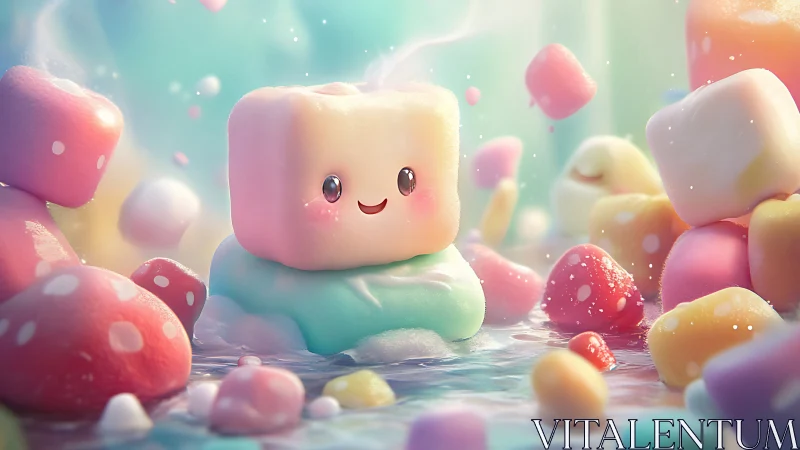 Marshmallow Dreams: Candy World's Cheerful Guardian.