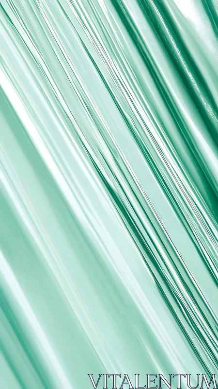 Mint green metallic folds with diagonal reflective lines.