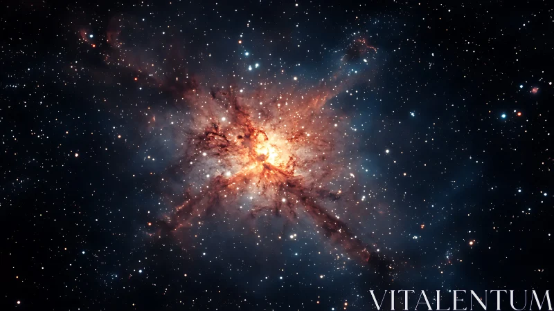 Central stellar nebula structure is observed with dense dust lanes