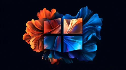 Windows Blooms: Digital Florality Meets Tech Icon.