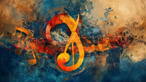 Blazing Treble Clef Surfing a Wild Ocean of Sound.