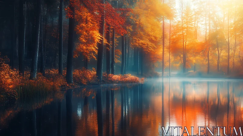 Autumn's Mirror Theater: Golden Light Orchestrates Silent Reflection