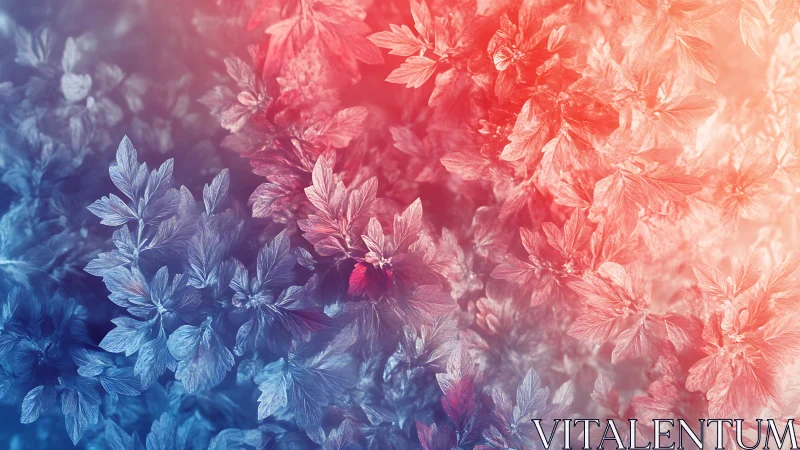 Bicolored foliage pattern under gradient tinted lighting.