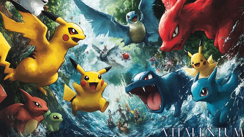 Torrent of battle-ready creatures surges through wild canyon.