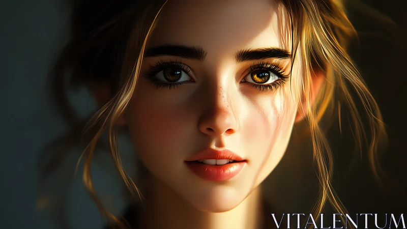 Digital painting portrait with cinematic close-up lighting.