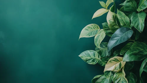 Quiet jungle corner leaning into a dreamy teal hush.