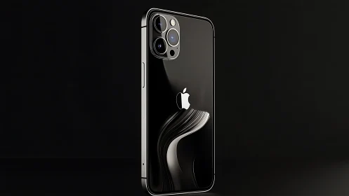 iPhone 12 Pro Max smartphone displayed at angle against dark background