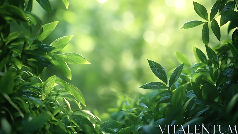 Backlit foliage forms a shallow-depth study in verdant tonality