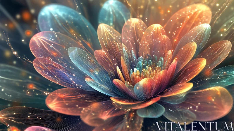 Starlit petals unfold as a cosmic flower dreams aloud