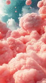 Cotton candy nebulae drifting through a teal sugar sky.