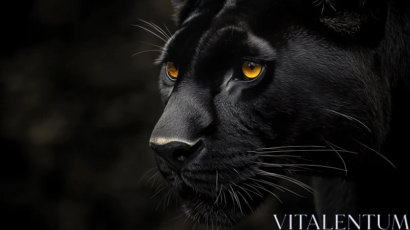 Black Panther's Piercing Gaze Against Darkness.