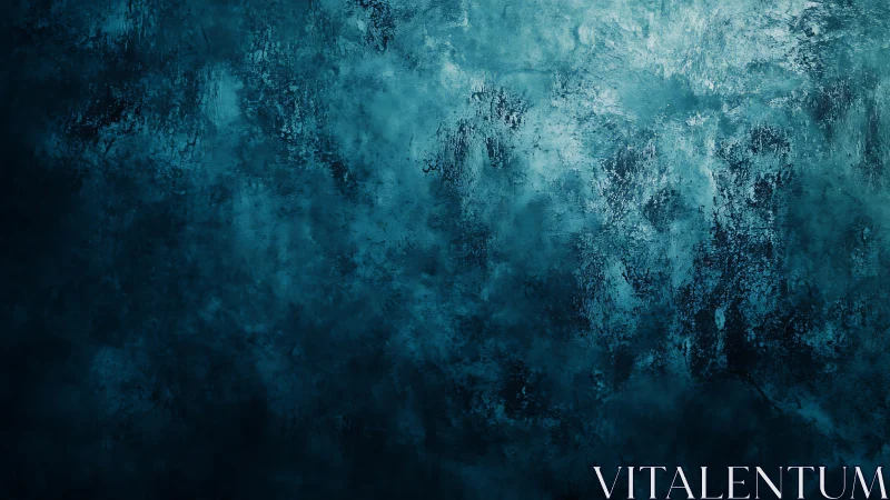 Textured cyan patina field with layered granular diffusion.