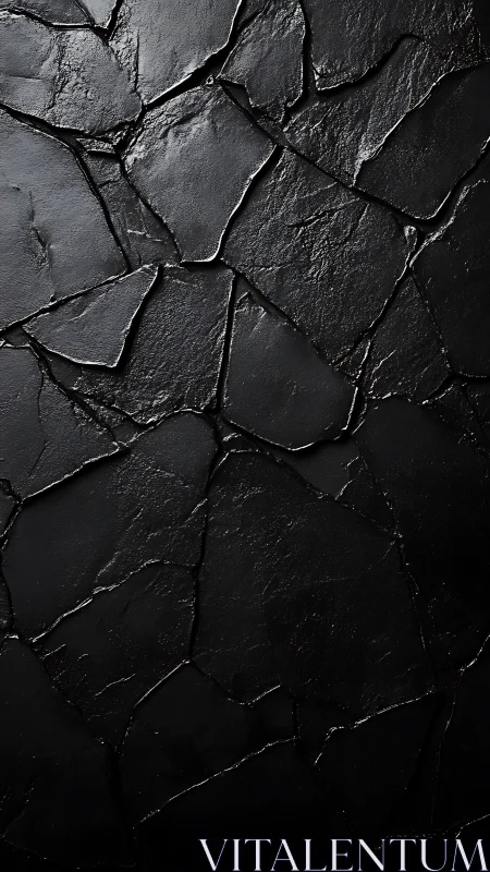 Angular cracked slate texture with glossy specular highlights and deep seams