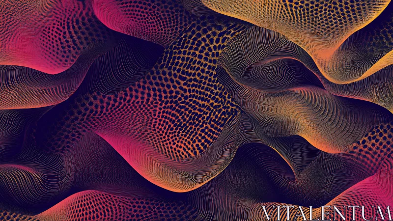 Flowing abstract waves with dense lines and gradients.