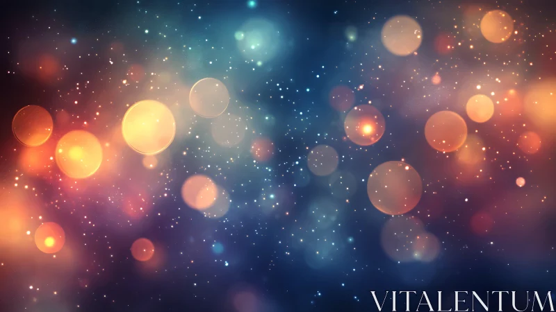 Spectral bokeh nebula with layered luminous particle fields.