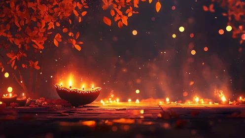 Ember Dreams: Candlelit Diwali Night Magic Unfolds.