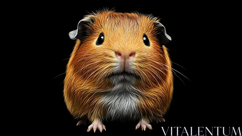 High-resolution digital rendering of frontal guinea pig portrait.