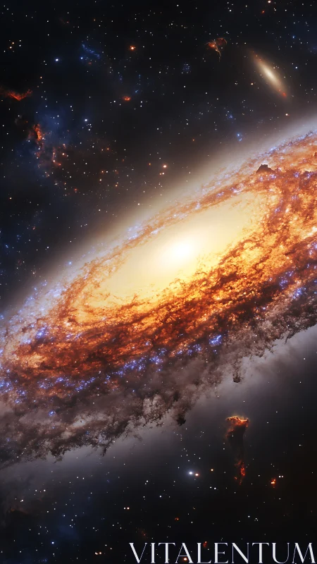 Spiral galaxy core burns through dense cosmic dust halo.