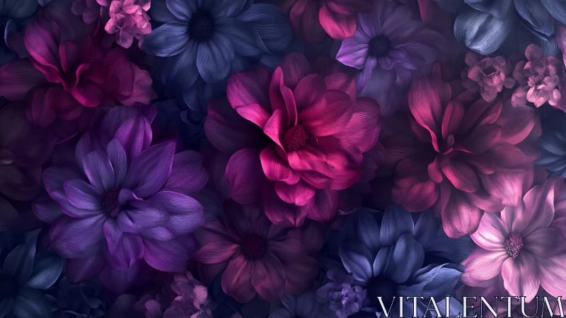 Luminous Blooms in Vibrant Purple and Magenta Palette