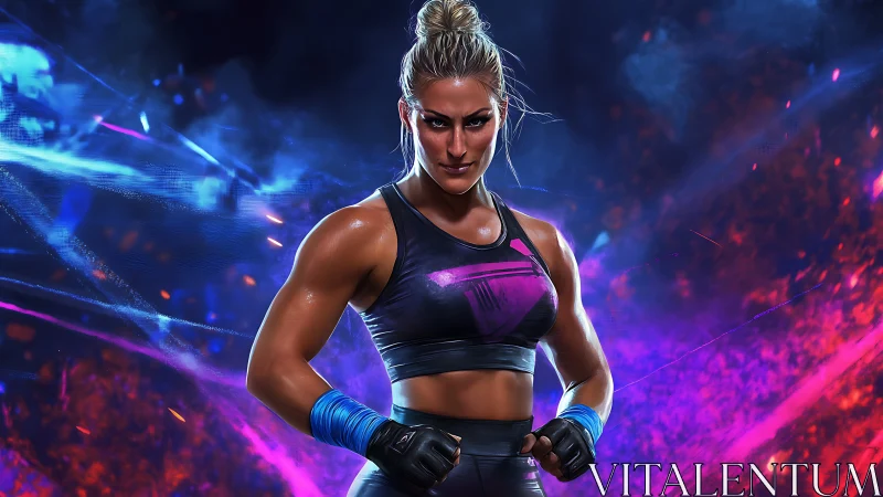 Neon Warrior: Electric Combat Vision Rising.