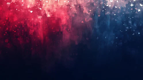 Abstract red and blue gradient background with textured effects.