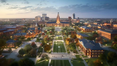 Golden Hour Ascends: A University's Radiant Transformation.