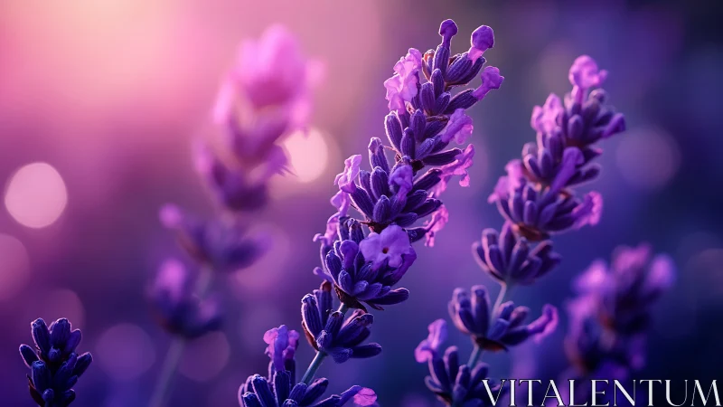 Lavender Florets in Chromatic Bokeh: Macro Botanical Study.