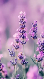 Lavender Flowers in Soft Focus. Macro Photography.