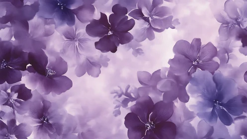 Purple Flowers Dreamy Abstract Bloom Background