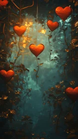 Luminous Hearts in Decay: Digital Surrealism.