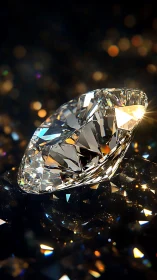 Radiant diamond resting in a dreamy field of soft light.