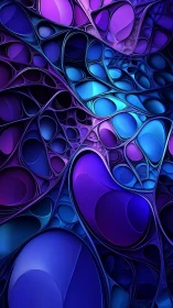 Iridescent blue and violet cellular lattice forms fluid depths