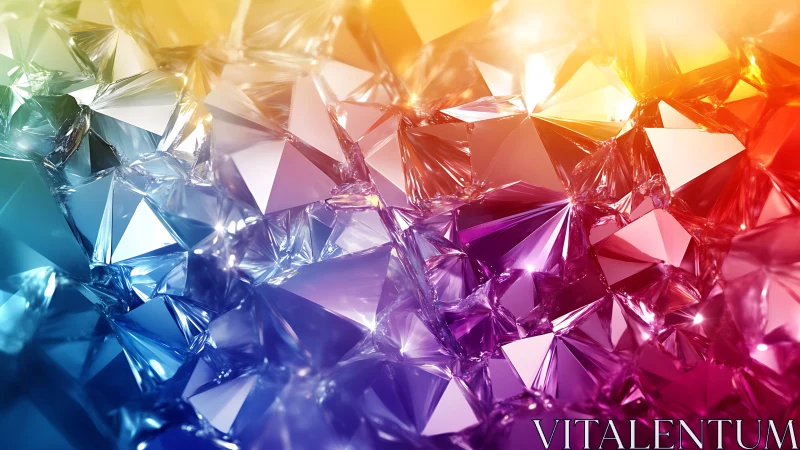 Prismatic crystal facets refract vivid multicolor light.