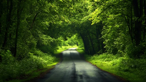 Wet Forest Road Canopy Tunnel.