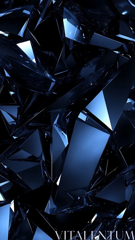Sharp blue crystal shards form dense abstract surface