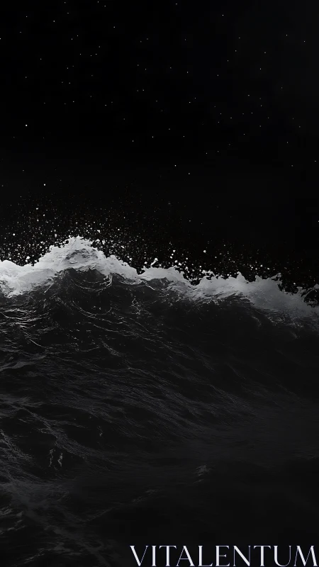 Midnight tide rolls gently beneath a quiet starry sky