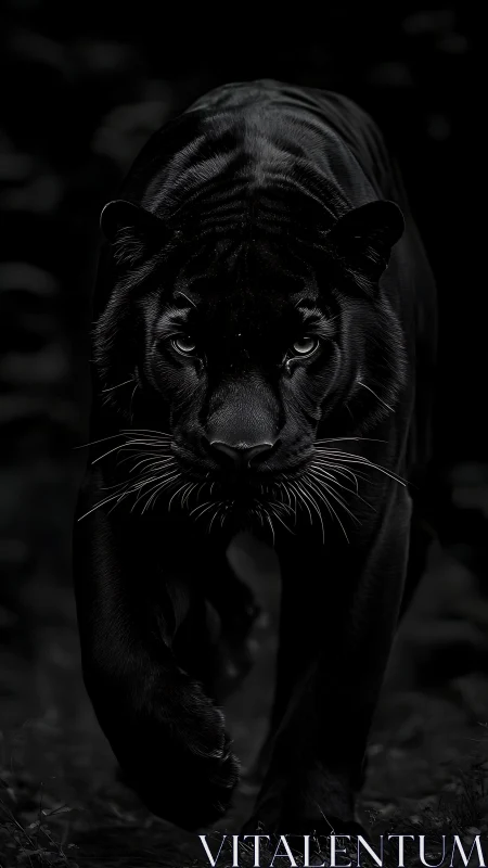 Shadow Prowler: Obsidian Gaze in Motion.