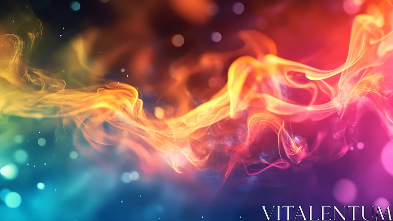 Volumetric Light Simulation: Flowing Plasma Trails with Chromatic Gradients.