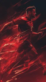 Blazing striker carves molten streaks through midnight air