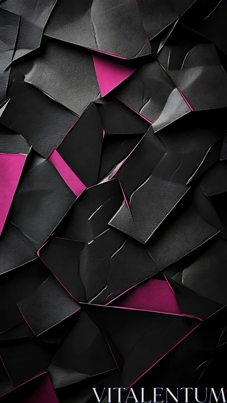 Layered black and magenta shapes with cozy modern flair.