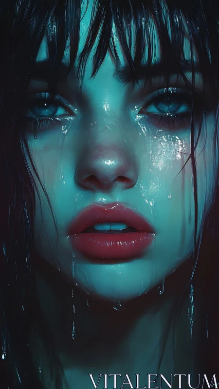 Neon soaked tears on a midnight siren&rsquo;s quiet face.