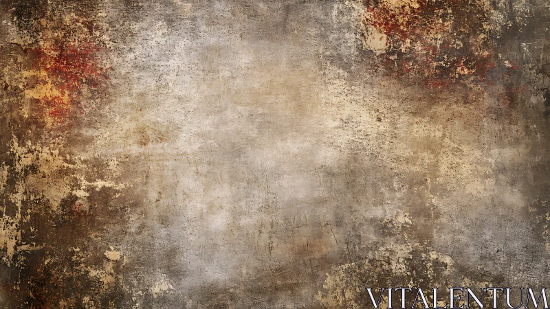 Oxidized plaster surface with stratified patina and abrasions.