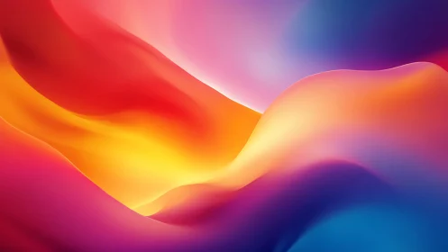 Gentle glowing color waves flowing in soft sunset light.