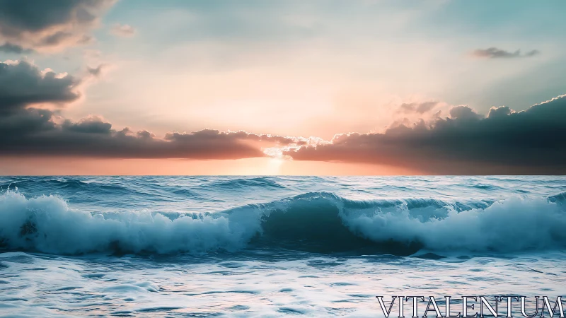 Sunset tide murmurs under cotton storms and teal skies.