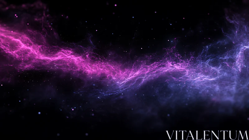 Gentle pink nebula river drifting through a quiet night sky.