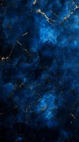 Midnight cobalt nebula texture with radiant gold veining.